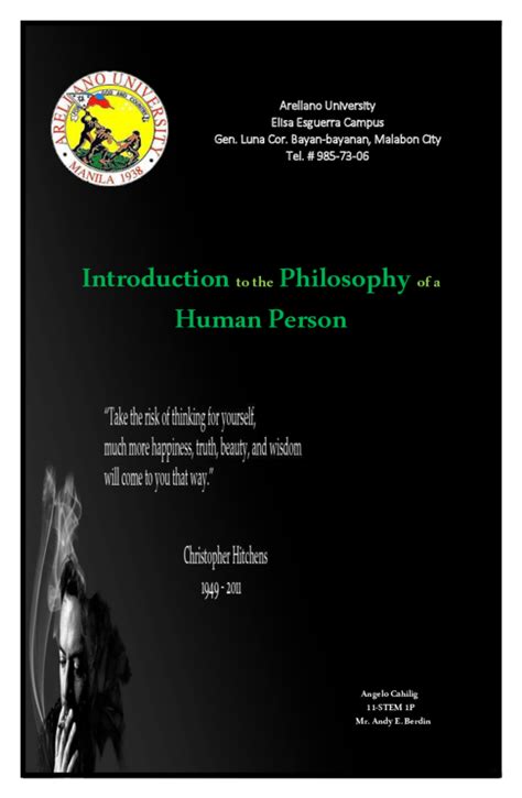 (DOC) Introduction to the Philosophy of a Human Person | Angelo Cahilig ...