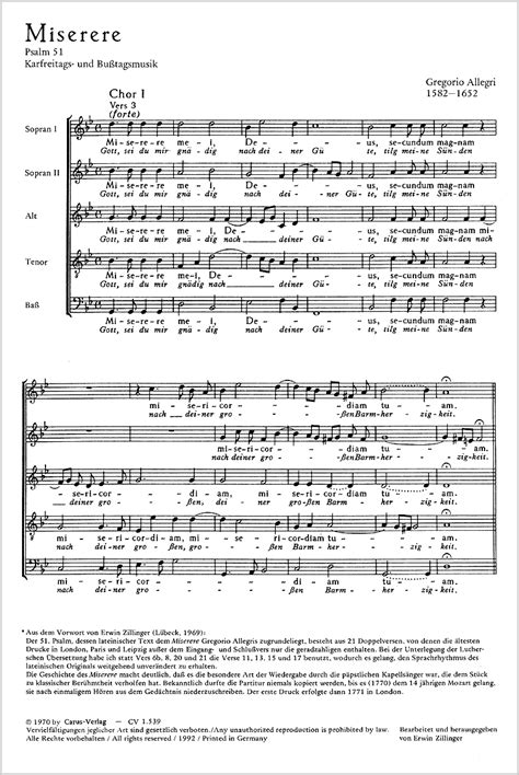 Allegri's masterpiece was written sometime before 1638 for the annual celebration of the matins allegri composed his setting of the miserere for the very end of the first lesson of these tenebrae. GREGORIO ALLEGRI MISERERE MEI DEUS PDF
