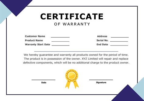 Latest Warranty Certificate Template Word And Pdf Download