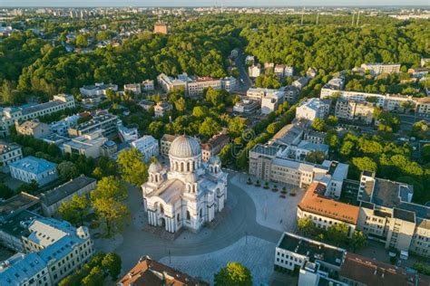 Aerial View Of Kaunas City Center Stock Image Image Of Kaunas Summer