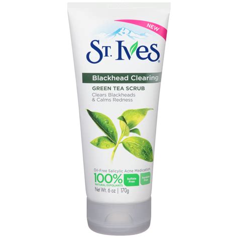 St ives blackhead clearing green tea scrub. St. Ives Green Tea Blackhead Clearing Face Scrub 6 oz Tube