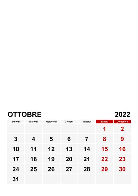 Calendario Ottobre 2022 Calendariosu