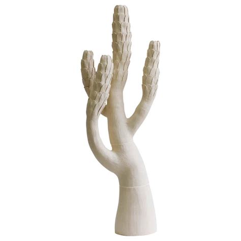 White Contemporary Ceramic Tree Sculpture Arbre Blanc Ecailles For