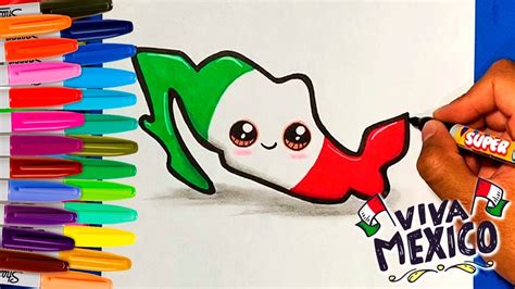 como dibujar bandera de mexico kawaii dibujos imagenes faciles para sexiz pix