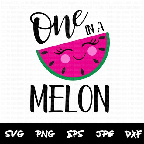 One In A Melon Svg Watermelon Svg Cute Kids Svg For Shirts Etsy