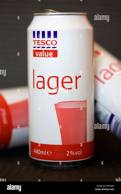 Cans Of Tesco Value Lager Stock Photo Alamy