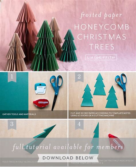 The Instructions For How To Make Paper Honeycomb Christmas Trees Are