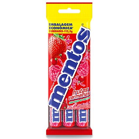 PACK BALA FRUTAS VERMELHAS MENTOS PACOTE 112 5G 3 UNIDADES EMBALAGEM