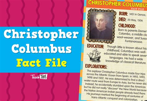 Christopher Columbus Fact File Christopher Columbus Facts