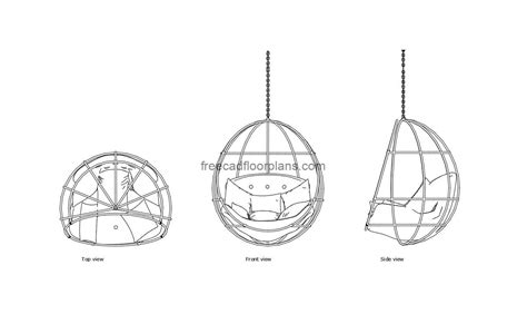 Hanging Swing Chair Free Cad Drawings