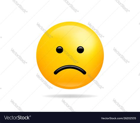 Sad Smile Icon Symbol Smiley Face Yellow Cartoon Vector Image