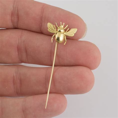 Antiques Atlas 18ct Gold Insect Bee Stick Pin Fully Hallmarked