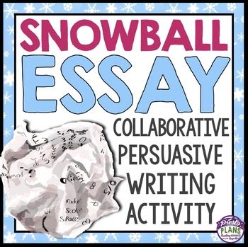 Persuasive Essay Writing Snowball Collaborative Activity By Presto Plans