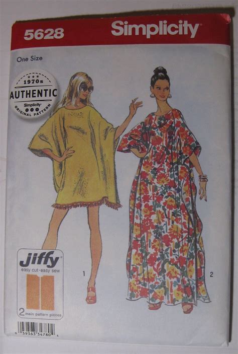 1970s Caftan Sewing Pattern Simplicity 5628 Reprint Of Etsy