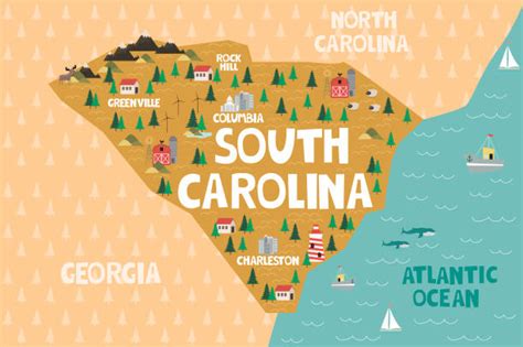 South Carolina Clip Art Map