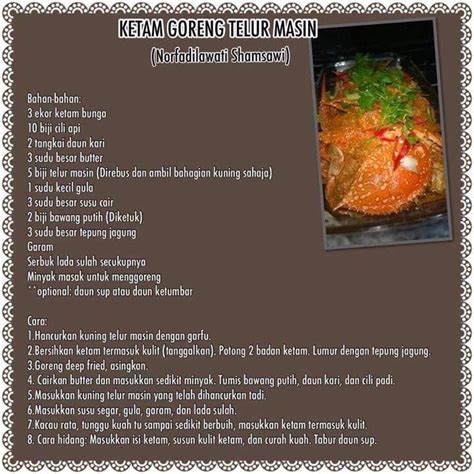 Ketam masak lemak cili padi kaw meletops resepi masakan malaysia malay food malaysian food how to cook prawns. Ketam masak telur masin | Asian delights | Pinterest