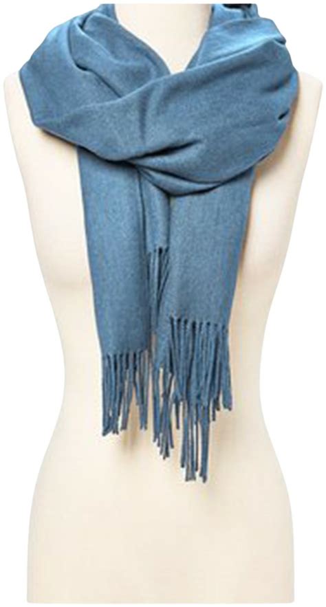 Blue Solid Scarfs For Women Fashion Warm Neck Womens Winter Scarves