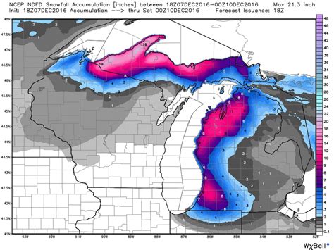 Here Is The Best Snow Totals Map For This Lake Effect Storm