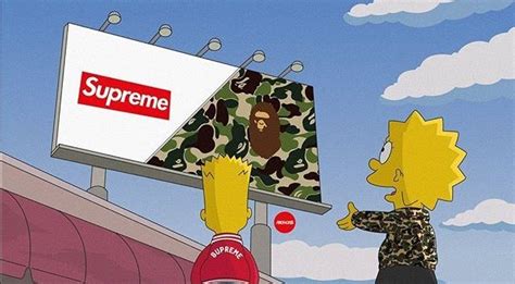 Bape Vs Supreme Simpson Bart And Lisa Simpson Hypebeast Wallpaper