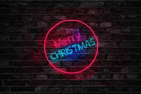 Merry Christmas Neon Sign Wallpapers Wallpaper Cave