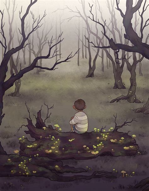 A Boy Lost In A Forest An Illustration For An Anthology Of Fairytales