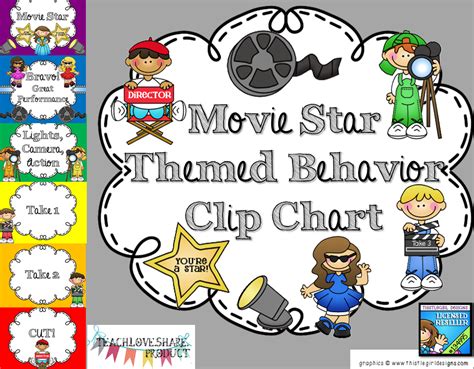 Movie Star Themed Behavior Clip Chart Behavior Clip Charts Movie