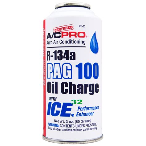 Certified Ac Pro R 134a Pag 100 Oil Charge With Ice 32 3 Ounces