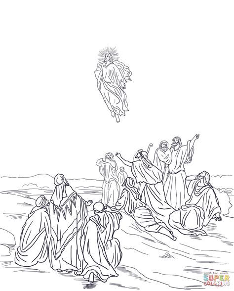 Jesus Ascension Into Heaven Coloring Page Free Printable Coloring Pages