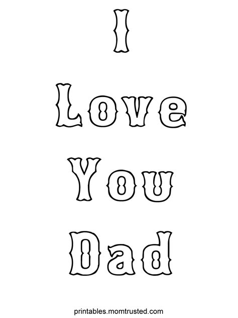 One of his highest expectations is that we should respect our parents, including our fathers. I Love You Dad Coloring Sheet - Preschool Activities and ...