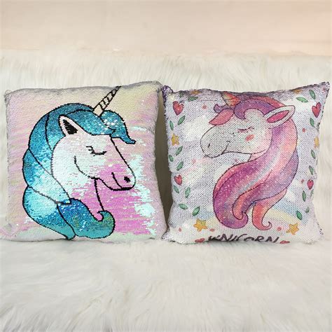 Unicorn Pillow Magic Reversible Sequins Cushion Kids Present