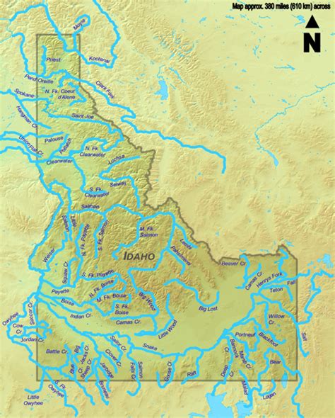 Templatelongest Streams Of Idaho Map Wikipedia