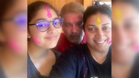 Smriti Irani Celebrates Zyada Nahi Thodi Si Holi With Hubby Zubin And Daughter Zoish India Today