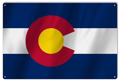 Colorado State Flag Sign 12x18 Reproduction Vintage Signs