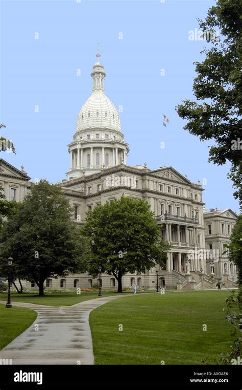 Michigan State Capitol Building At Lansing Statehouse Stock Photo Alamy