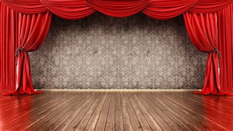 Theater Stage With Red Curtain And Parquet Ground 3d Illustration