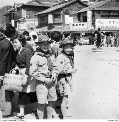 Iwakuni Japan 1953 Informal Portrait Of Two Japanese Boy Scouts In