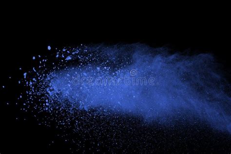 Abstract Of Blue Powder Explosion On Black Background Blue Powder