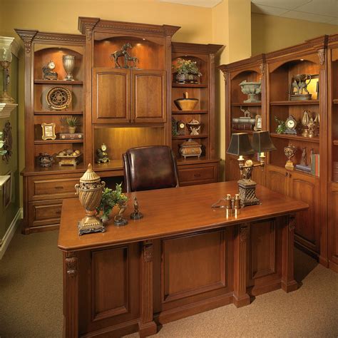 Custom Made Executive Desk With Wall Unit Transitional Home Office