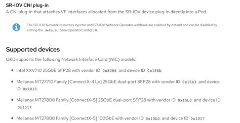 Does Okd Support Only 4 Types Of Nic For Sr Iov · Issue 323 · Okd