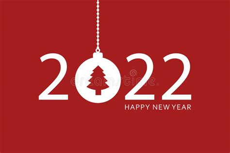 Gelukkig Nieuw Jaar 2022 Typografie Met Hangende Kerstbal Vector