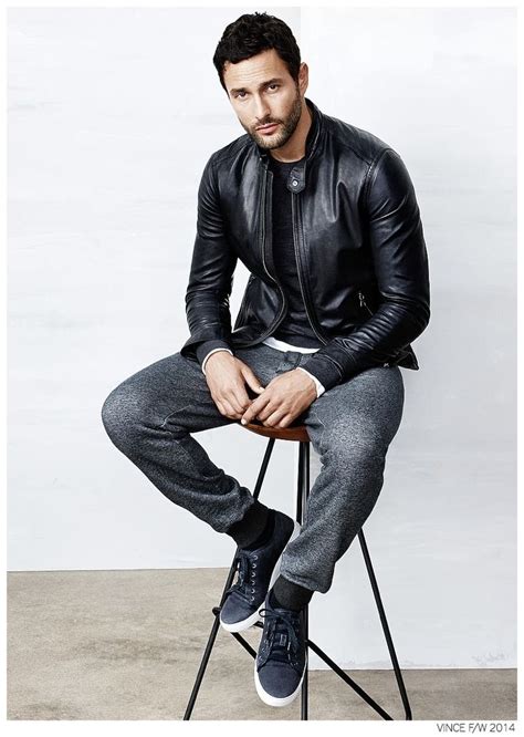 Noah Mills Sports Casual Styles From Vince Fallwinter 2014 Collection Leather Jacket Outfit