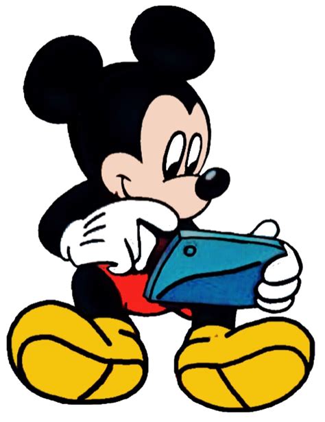 Mickey Trying Out A Tablet Or An I Pad Or I Phone Mickey Mouse