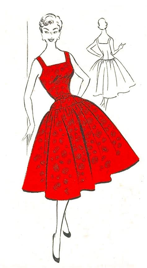 Vintage 1950s Sewing Pattern Monroe Style Dress Square Etsy Dress