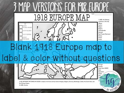 World War I Map Activity 1914 And 1918 Europe Maps By History Gal