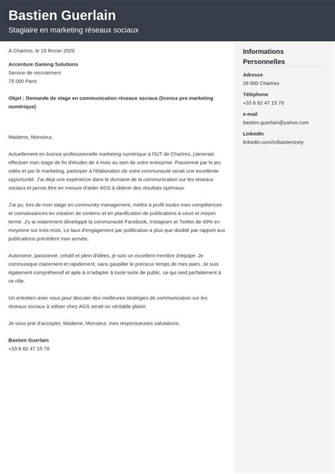 Exemples De Lettres De Motivation Job Cv Resume Tips Letter Sample My