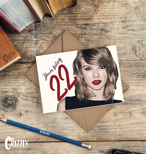 Taylor Swift Birthday Card Youre Feeling 22 Etsy