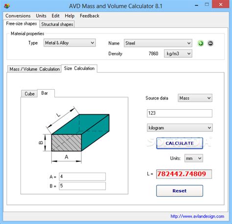 M is the mass (i.e., weight) of solute that must be dissolved in volume v of solution to make the desired solution concentration (c). AVD Mass and Volume Calculator Download
