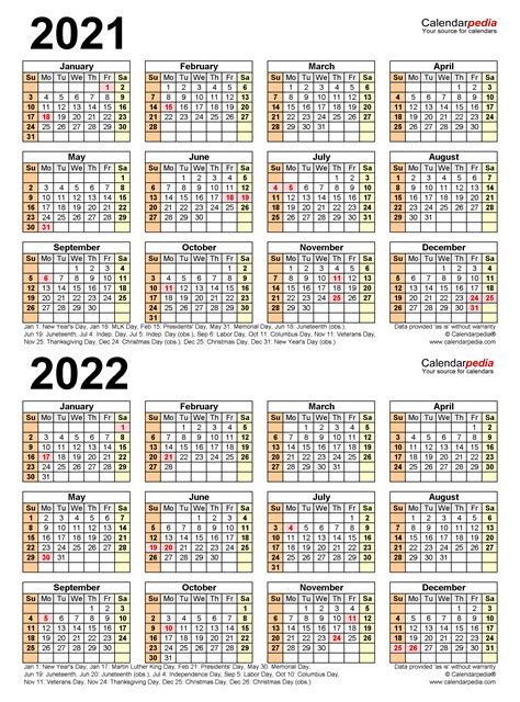 2022 Printable Calendar Portrait Printable Calendar 2021