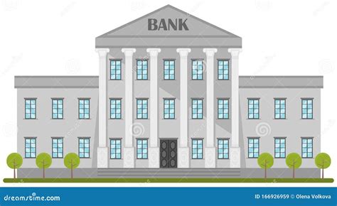 Cartoon Retro Bank Building Or Courthouse With Columns Vector