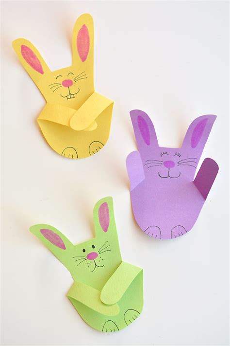 Handprint Bunnies Paper Handprint Bunny Craft One Little Project